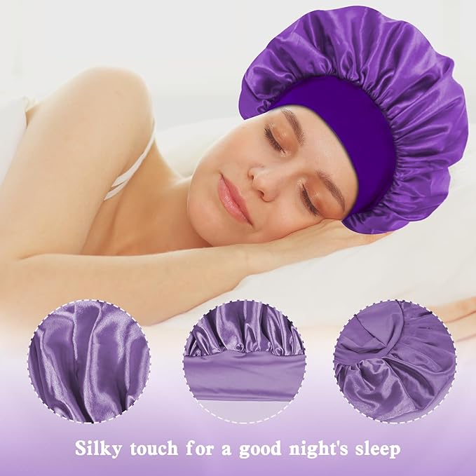 3pcs satin bonnet silky bonnet