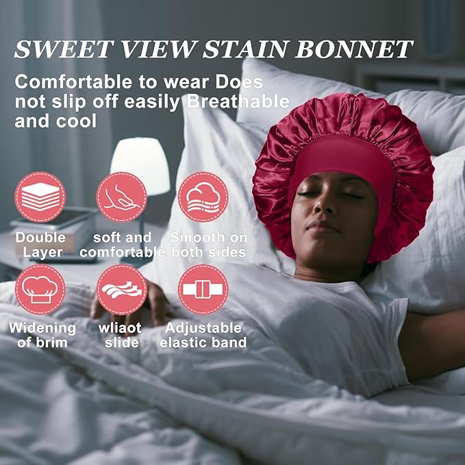 4pcs silk bonnet for sleeping,hair