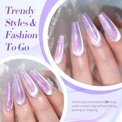 Born Pretty Auroras Cat Magnetic Eye Gel Nail Polish Mermaid Glitter Shimmer Magnetic Gel Polish 15ML