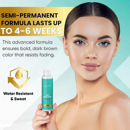 Professional Tint Kit Semi-Permanent 40 Applications Lasts 4-6 Weeks Spot Coloring Set Waterproof (Medium Brown, 25 ML)