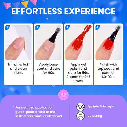 Beetles Halloween Gel Nail Polish Set, 24 Pcs Purple Blue Hot Red Gel Nail Polish Green Glitter Gel Polish Unicorn Collection Soak off UV with Glossy & Matte Top Base Gift for Women