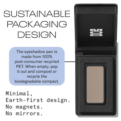 MOB Beauty Cream Clay Eyeshadow M112 – Soft Mushroom| Skincare-Infused, Vegan, Cruelty-Free, Blendable Cream-to-Velvet Finish, Buildable Pigment, Clean Eyeshadow in Sustainable, Biodegradable Compact