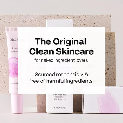 Mad Hippie Eye Cream - Anti-Aging Under Eye Cream for Dark Circles and Puffiness with Niacinamide, Peptides, Kakadu Plum & Licorice, Eye Treatment with Skin-Brightening Vitamin C, 0.5 Oz