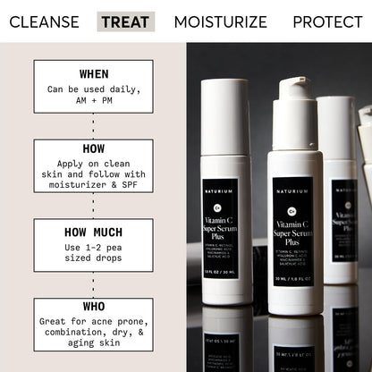 Naturium Vitamin C Super Serum Plus, Smoothing Face Care, plus Retinol, Hyaluronic Acid, Niacinamide & Salicylic Acid, 1 oz