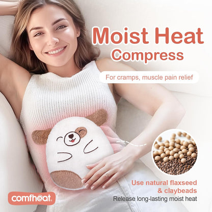 Cute Dog Microwave Heating Pad for Pain Relief, Unscented Microwavable Heating Pads Stuffed Animal for Cramps, Neck Shoulder, Muscles, Natural Heat Pack Moist Heat with Washable Cover