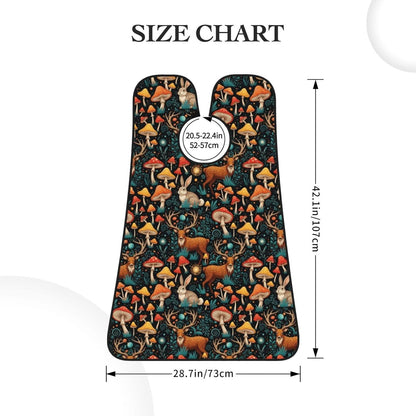 Adjustable Beard Bib, Non-Stick Hair Catcher Cape for Men's Shaving, Waterproof with 2 Suction Cups, Magic Mushrooms Wild Animals Deer Shave Bib