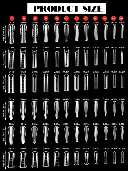 EBANKU Dual Forms for Poly Nail Gel 288PCS Dual Nail Forms Molds Stiletto Coffin Ballerina Acrylic Nail Tips 12 Shapes for Builder Gel Manicure Nail Art Design Salon DIY at Home