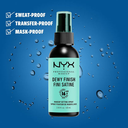 NYX PROFESSIONAL MAKEUP Makeup Setting Spray - Dewy Finish, Long-Lasting Vegan Formula & Epic Ink Liner, Waterproof Liquid Eyeliner - Black, Vegan Formula