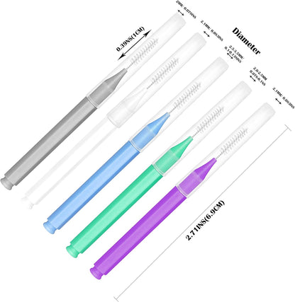 EasyHonor Braces Brush for Cleaner Interdental Brush Toothpick Dental Tooth Flossing Head Oral Dental Hygiene Flosser Toothpick Cleaners Tooth Cleaning Tool (5 Cool Colors,75pcs)