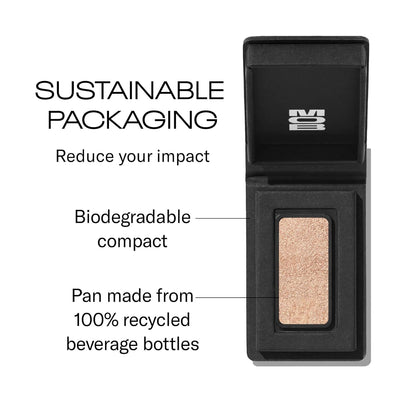 MOB Beauty Cream Clay Eyeshadow M161 – Sandy Taupe Shimmer | Skincare-Infused, Vegan, Blendable Cream-to-Velvet Finish, Buildable Pigment, Clean Eyeshadow in Sustainable, Biodegradable Compact