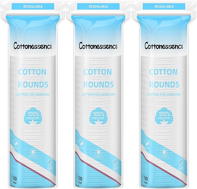 Cotton rounds for facial cleansing