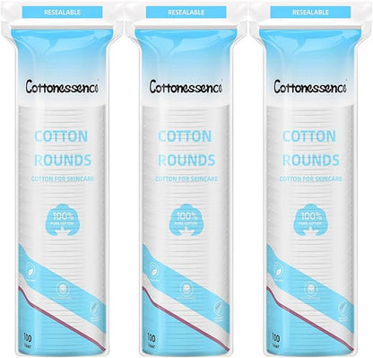 Cotton rounds for facial cleansing