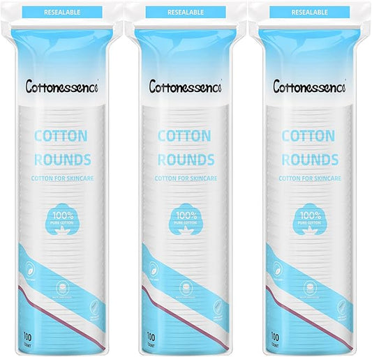 Cotton rounds for facial cleansing