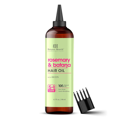 Botanic Hearth 100% Pure Rosemary Batana Oil For Hair Growth (6.7 fl oz)| Infused with Rosemary & Batana Oil | Hair Oil Repairs Dry Damaged Hair, Strengthening, Healthier Hair- Hair Tonic