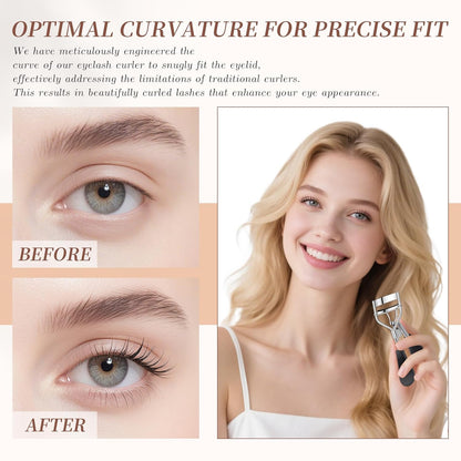 docolor Eyelash Curler with Eyelash Comb, Lash Curler with 8 Pcs Silicone Refill Pads Suitable for All Eye Shapes Curl up to one Day Easy to Operate No Pinching or Pulling Eyelash Eye Makeup Tool