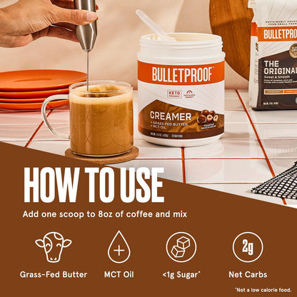 Bulletproof Hazelnut Creamer, 14.8 Ounces, Keto Coffee Creamer with MCT Oil and Grass-Fed Butter