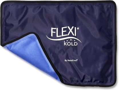 FlexiKold Reusable Gel Large Ice Pack with Straps – Cold Compress Gel Cold Pack for Injuries – Flexible Medical Ice Wrap for Back, Shoulders, Legs, Knees, Sciatica, Muscle Pain – Standard