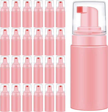 50pcs Foam Pump Bottles 1oz/30ml Plastic Mini Empty Dispenser DIY Travel Face Cleanser Mousse Soap Foam Bottle Refillable Hand Soap Eyelash Shampoo Cosmetics Portable Travel Pack(Pink)