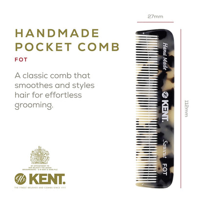Kent FOT TW - 81T TW Beard Comb Set Pocket for Men - Pocket Combs Kit for Men for Travel and Home, Mustache Comb for Mens, Mini Beard Set for Mens Grooming, Handmade Combs Grooming Set