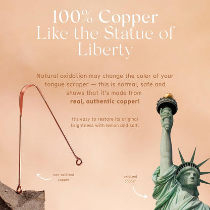 Arista 100% Copper Tongue Scraper for Adults & Kids – Metal Tongue Scraper Copper for Bad Breath, Oral Care & Hygiene – 2 Pack with Travel Pouches