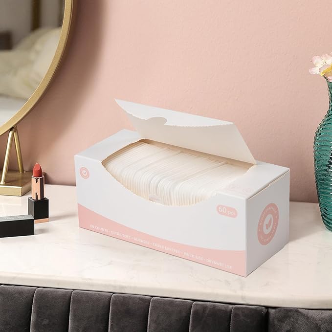 Square cotton pads, 100% cotton