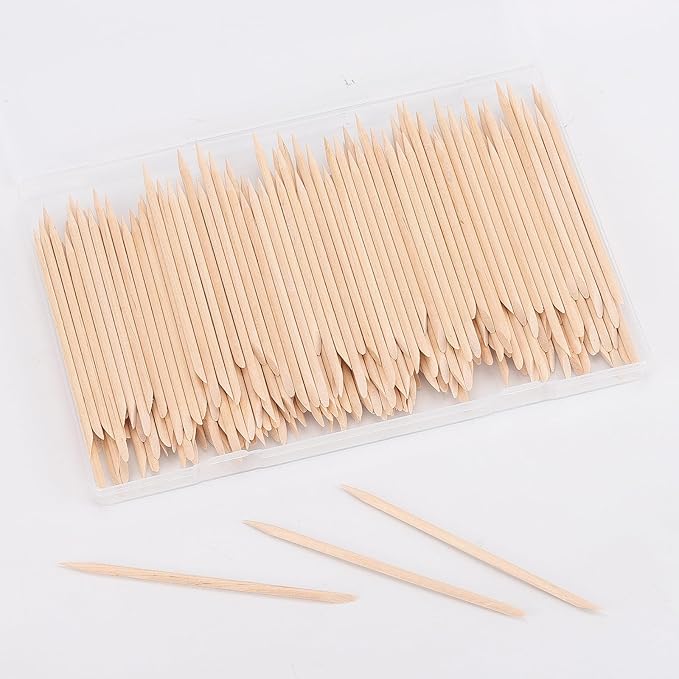 200pcs Orange Sticks for Nails