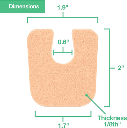 ZenToes Callus Pads | U-Shaped Design Moleskin Blister Pads | Self-Stick Adhesive Felt All Day Comfort Cushions for Calluses and Corns | Reduce Pressure and Friction | 48 Count (Beige)