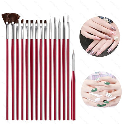 Auocattail 15 pcs nail brushes
