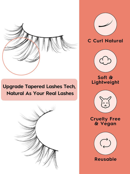 False Eyelashes Natural Lashes Wispy 10mm Short Eyelashes Natural Anime Lashes Thin Band Strip Eyelashes Curly False Eye Lashes Pack 7 Pair Siligli Lashes That Looks Like Extensions