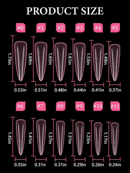 EBANKU Stiletto Dual Nail Forms for Poly Extension Gel, 120 PCS Pink Nail Molds Reusable Nail Extension Forms for Builder Gel Manicure Design Salon DIY-12 Sizes