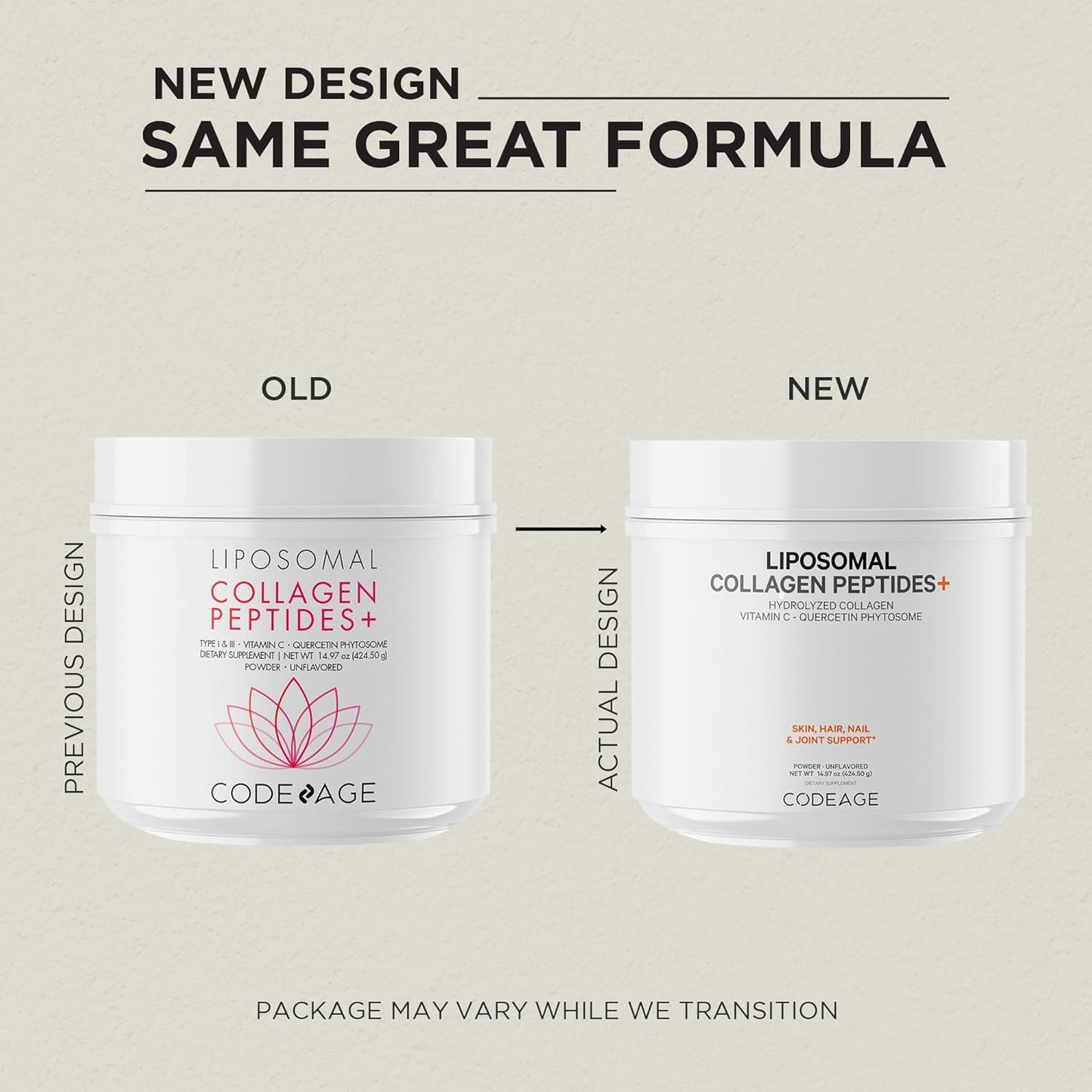 Codeage Liposomal Collagen Peptides Powder + Vitamin C & Quercetin, Phospholipid Complex, Grass-Fed Pasture-Raised Hydrolyzed Collagen Type I & III Supplement All-in-One, Non-GMO, 14.97 oz