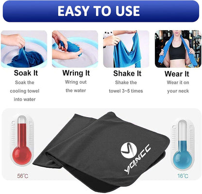 YQXCC Cooling Towels | 4 Pack 40"x12" | Cool for Neck | Microfiber Soft Breathable Chilly | for Sports, Yoga, Golf, Gym, Camping, Running, Workout & More Activities