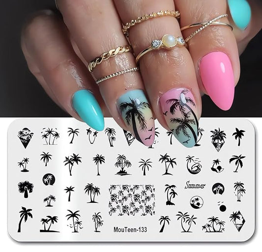 Summer nail art stamping plates
