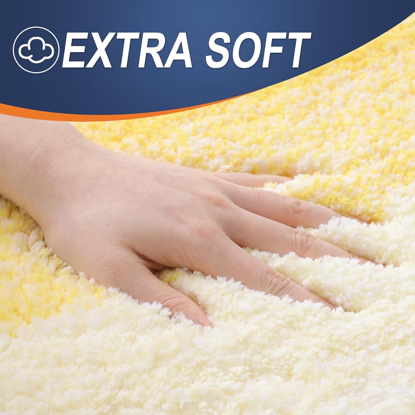 OLANLY Bathroom Runner Rugs 44x24, Extra Soft Absorbent Microfiber Bath Rugs, Rubber Backing, Quick Dry, Machine Washable Bath Mats for Bathroom Floor, Tub and Shower, Home Decor Accessories, Yellow