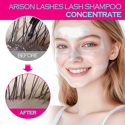 ARISON LASHES Lash Shampoo Concentrate for Lash Extensions 100ML Eyelash Cleanser Concentrate Oil-Free Eyelash Extension Shampoo with Salon Home Care(Unscente)