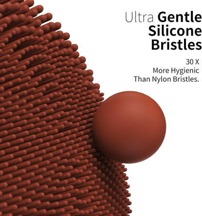 Silicone Face Scrubber, NågraCoola CLIE 2.0 Facial Cleansing Brush, Rechargeable, Waterproof Face Scrub Brush for Cleansing, Exfoliating, Massaging, Electric Facial Exfoliator for Women and Men-Russet