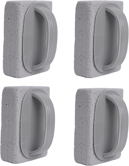 4Pcs Pumice Stone for Cleaning, Pumice Stones for Pool Tile Cleaning Pumice Stone Cleaner Brush with Handle, Pumice Cleaning Stones Scouring Stick Hard Water for Bathtubs Grills Swimming Pools