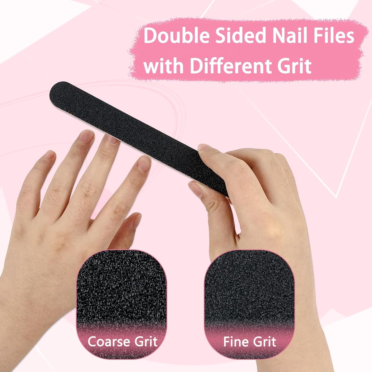 26 Pack Nail Files and Buffers Set, 100/180 Grit Black Nail Files and Nail Buffer Blocks, Professional Pedicure and Manicure Tools Kit for Nail Care and Nail polishing