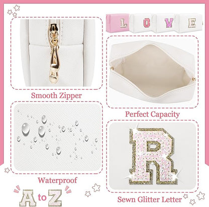 Personalized initial letter makeup bag,