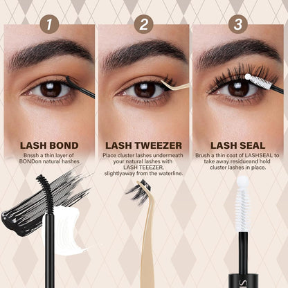 JMS&JMS 156Pcs Lash Clusters Lash Extension CC Curl Wispy Eyelash Clusters Natural Volume Eyelash Extensions Individual Lashes DIY for Beginner (8-18MIX)