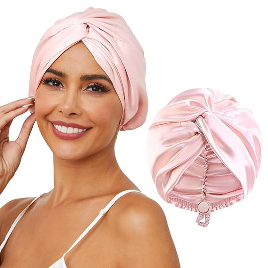 Adjustable silk satin hair bonnet