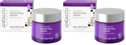 Andalou Naturals Goji Peptide Perfecting Cream, Age Defying Face Cream, Resveratrol CoQ10 Face Moisturizer, Supports Skin Collagen and Elastin & Helps Fight Fine Lines & Wrinkles, 1.7 fl oz