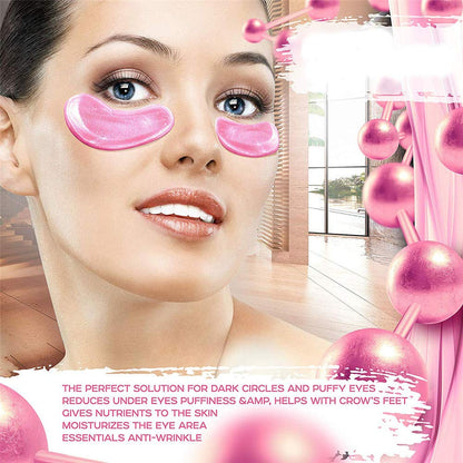 Adofect 30 Pairs Pink Eye Mask Collagen Eye Gel Pads Under Eye Patches Mask for Puffiness and Dark Circle Under Eye Patches for Women and Men