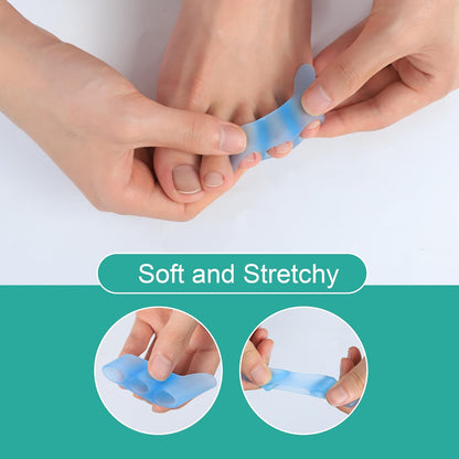 Welnove Gel Pinky Toe Separators - 8 Pack Pinky Toe Spacers, Bunion Cushions Pads for Women＆Men, Silicone Little Toe Protectors for Preventing Rubbing & Relieve Pressure(Blue)