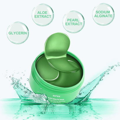 Aloe Vera Eye Mask, 60 Pcs Under Eye Patches, Eye Treatment Mask for Under Eye Bags, Dark Circles, Puffy Eyes, Fine Lines, Anti-Aging and Anti-Wrinkle, Hydrating Eye Mask Skincare