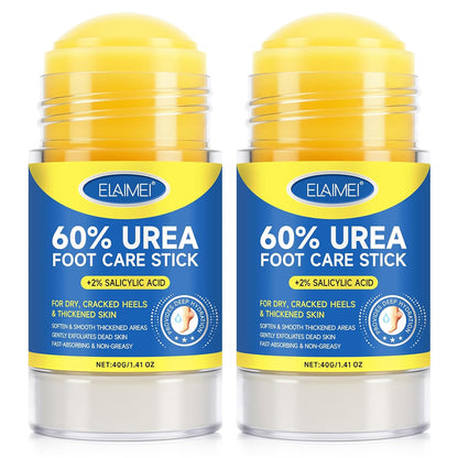 2 PCS Urea Cream 60% Urea Cream 60% Foot Care Stick Deeply Moisturising and Fast Absorbing Gentle Exfoliation For Dry, Cracked Heels & Thickened Skin