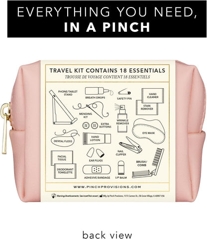 Pinch Provisions Travel Kit, includes 18 Must-Have Emergency Essential Items for Travelling, Ideal Road Trip or Airport Gift for Friends, Family & Peers, Portable Pouch
