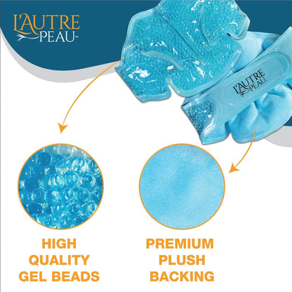 USA Merchant | Hot/Cold Plush Neck & Shoulder Gel Bead Wrap | Freeze Therapeutics by L'AUTRE PEAU | Relief for Tension, Headaches, Injuries, Swelling, Aches, Bruises, Muscle Pain, Strain & Stiffness