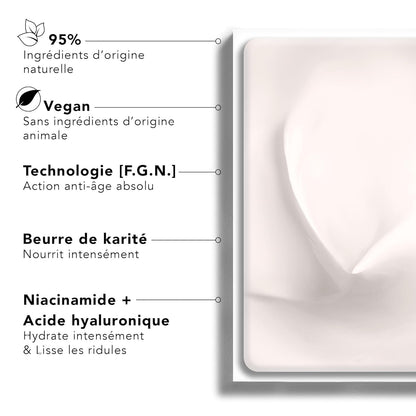 Lierac The Voluptuous Face Cream - Wrinkle-Minimizing Face Moisturizer Cream for Woman, Fine Lines, Hydrating, Corrects All the Signs of Aging with Niacinamide & Hyaluronic Acid, Sensitive Skin - 50ml