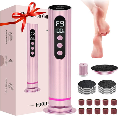 Electric Foot Callus Remover - 2 in 1 Electric Foot File,Adjustable Speed Foot File with Sandpaper Discs & Grinding Heads, 9 Speeds Callus Remover for Feet, Pedicure Tools for Valentine's Day Gift